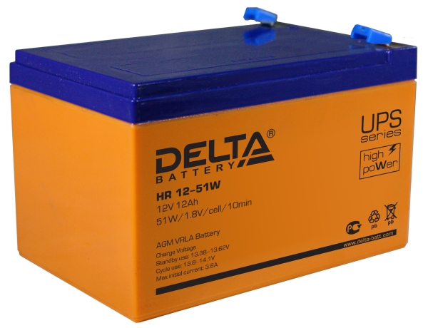 Аккумулятор Delta HR 12-51 W 12В/51 Вт